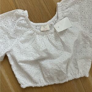 Crewcuts White Eyelet Kids Top